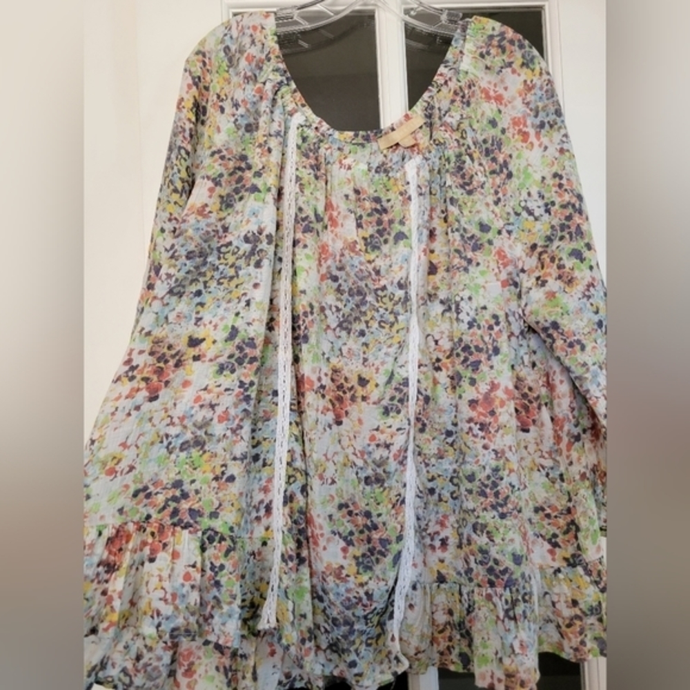 Hope & Harlow boho scoop neck 3/4 sleeve blouse size 2x‎ - Picture 4 of 5